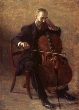 The Cello Player Realism portraits Thomas Eakins Oil Paintings